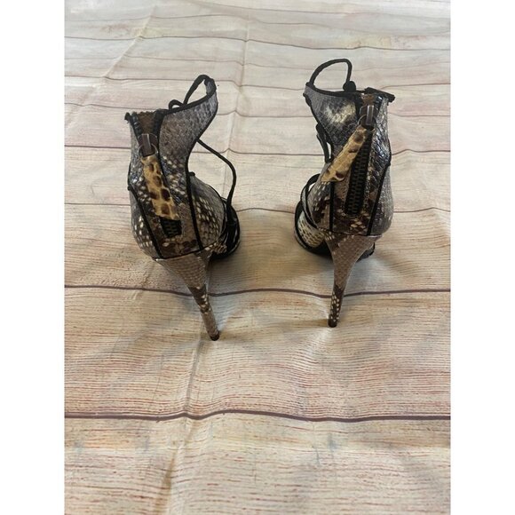Zara Basic Women's Snake Print Lace Up Stilleto Heels - 38 (7.5) - Picture 2 of 11